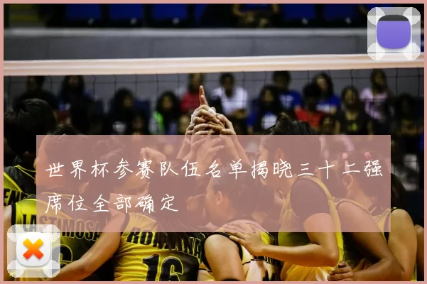 世界杯参赛队伍名单揭晓三十二强席位全部确定